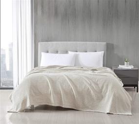 img 4 attached to 🛏️ ED Ellen DeGeneres Collection King Size Ivory Blanket - GOTS Organic 100% Cotton & Oeko-Tex Certified, Reversible, Sensitive Skin Friendly