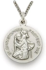 img 1 attached to 🏅 TrueFaithJewelry Saint Christopher Sports Medal - Sterling Silver with Engraved Back