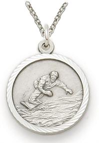 img 2 attached to 🏅 TrueFaithJewelry Saint Christopher Sports Medal - Sterling Silver with Engraved Back