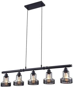 img 2 attached to 🔆 mirrea 5-Light Rustic Ceiling Light Fixture for Kitchen Island, Black Painted