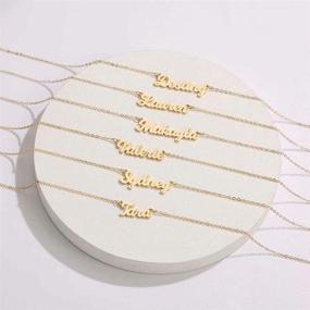 img 3 attached to Customized Ursteel Name Necklace: 14K Gold Plated Personalized Jewelry for Women and Teen Girls