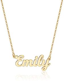 img 4 attached to Customized Ursteel Name Necklace: 14K Gold Plated Personalized Jewelry for Women and Teen Girls