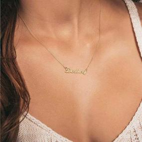 img 1 attached to Customized Ursteel Name Necklace: 14K Gold Plated Personalized Jewelry for Women and Teen Girls