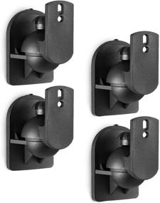 img 4 attached to 🔊 WALI Speaker Wall Mount Brackets | Adjustable for Bookshelf & Surround Sound Speakers | Holds up to 7.7 lbs | 4-Pack, Black (SWM402)