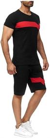 img 4 attached to Summer Sports Sweatsuits Patchwork Outfits Men's Clothing