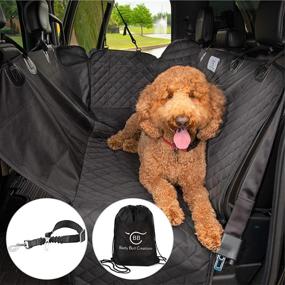 img 3 attached to 🐶 Waterproof Dog Seat Cover for Cars Backseat - Beefy Bull Creations Pet Car Hammock with Carry Bag and Car Harness