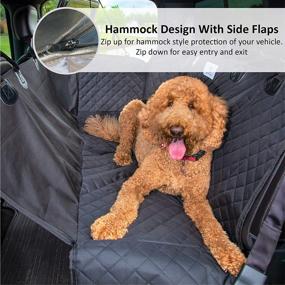 img 1 attached to 🐶 Waterproof Dog Seat Cover for Cars Backseat - Beefy Bull Creations Pet Car Hammock with Carry Bag and Car Harness