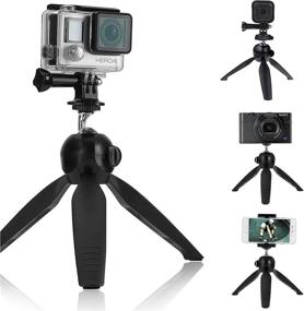img 4 attached to 📸 CamKix Премиум трехвариантная тренога и ручка стабилизатор для GoPro Hero 8 Black, 7, 6, 5, Session, Hero 4, DJI Osmo Action Cams, смартфона.
