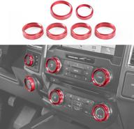 🔴 enhance your ford f150 xlt 2016-2017: voodonala red aluminum alloy inner accessories air conditioner, trailer & 4wd switch cover ring trim logo