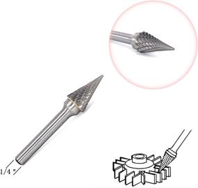 img 2 attached to 🔧 SM-5 25 Degree Pointed Cone Shape Tungsten Carbide Burr File (1/2" Cutting dia X 1" Cutting Length) - High-Performance Tool for Precise Metal Shaping - 1pcs