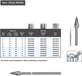 img 1 attached to 🔧 SM-5 25 Degree Pointed Cone Shape Tungsten Carbide Burr File (1/2" Cutting dia X 1" Cutting Length) - High-Performance Tool for Precise Metal Shaping - 1pcs