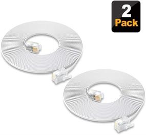 img 4 attached to 📞 SHONCO 2 Pack 6-Meter 20-Foot Phone Telephone Extension Cord Cable Line Wire with Standard RJ11 6P4C Plugs for Landline Telephone- White