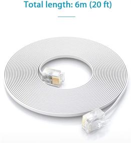 img 3 attached to 📞 SHONCO 2 упаковки 6-метрового телефонного удлинительного кабеля с линии провода с RJ11 6P4C разъемами для проводного телефона- белый