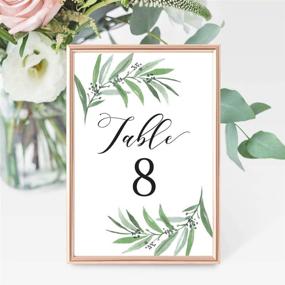 img 1 attached to 🌿 Exquisite Greenery Eucalyptus Table Number Signs - Perfect for Weddings, Parties, and Restaurants - Elegant Calligraphy and Reusable Frame Stand - 1-25 Double Sided, 4x6 Size