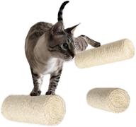 🐾 set of 3 wall-mounted sisal cat scratch posts with perches - interactive scratching surfaces, climbing shelves, and stairs for kittens logo