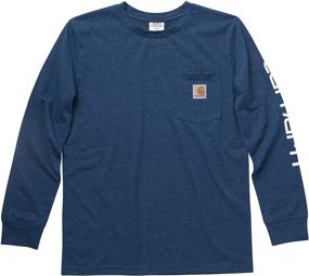 img 1 attached to Одежда для мальчиков Carhartt Heather: 👕 комфортные футболки с круглым вырезом "Crewneck