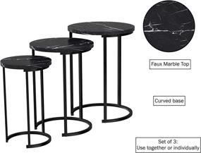 img 2 attached to Black Round Nesting Tables by Lavish Home, Largest Dimensions: (Diameter) 17.75”x (H) 25”, Medium: (D) 15.75”x (H) 22.5”, Small: (D) 12”x (H) 20.25”