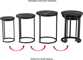 img 1 attached to Black Round Nesting Tables by Lavish Home, Largest Dimensions: (Diameter) 17.75”x (H) 25”, Medium: (D) 15.75”x (H) 22.5”, Small: (D) 12”x (H) 20.25”