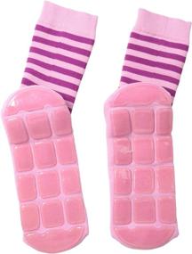 img 1 attached to Non-Skid Slipper Socks for Girls - 1 Pair by Country Kids