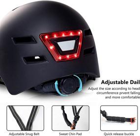 img 1 attached to 🚲 GTSBROS Urban Commuter Bike Helmet: USB Rechargeable Lights & Rear LED Light, Adjustable for Men/Women