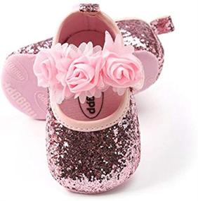 img 1 attached to Premium Isbasic Toddler Pincess Christening Baptism Girls' Flats: Stylish & Comfortable Shoes
