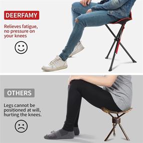 img 3 attached to DEERFAMY Folding Camping Tripod Stools: Portable 3-Legged Tall Slacker Chairs for Outdoor Activities with Storage Bag