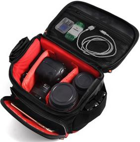 img 1 attached to 📷 Непревзойденная защита: Водонепроницаемая сумка-плечо для шоков для фотокамер DSLR Canon, Nikon, Sony, Olympus и Fujifilm от FOSOTO.