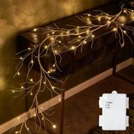 6ft pre-lit twig garland lights – battery operated with timer, warm white led lighted birch vines for mantle, ideal for christmas all year round logo