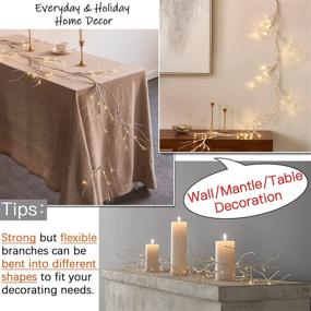 img 3 attached to 6ft Pre-lit Twig Garland Lights – Battery Operated with Timer, Warm White LED Lighted Birch Vines for Mantle, Ideal for Christmas All Year Round