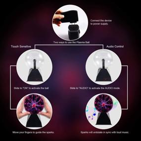 img 1 attached to 🌌 Enchant Your Space with the Mesmerizing Magic Plasma Disco Ball Lamps: Sound Sensitive, Touch Activated, Nebula Sphere Lightning Globe, Tesla Coil Lamp, Electrostatic Flashing Balls for Home Room Decor - 8 Inch Nightlight