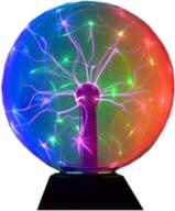 🌌 enchant your space with the mesmerizing magic plasma disco ball lamps: sound sensitive, touch activated, nebula sphere lightning globe, tesla coil lamp, electrostatic flashing balls for home room decor - 8 inch nightlight логотип