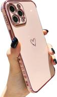 lutty cute luxury electroplate edge bumper case for iphone 12 pro max- candy pink (6.7 inch) logo