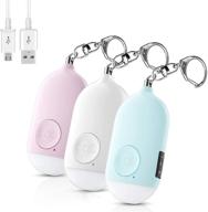 🚨 safesound personal protection safety device – set of 3 sos keychain alarms for women, men, elderly, and kids – compact and usb rechargeable personal keychain alarm siren logo