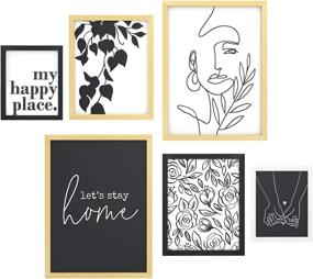 img 4 attached to 🖼️ Minimalist 6 Pack Gallery Wall Picture Frame Sets by ArtbyHannah with Decorative Art Prints for Wall Art Decor and Home Decoration