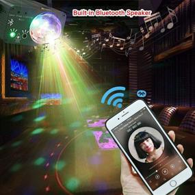 img 3 attached to 🎉 Black Disco Ball Lights with Sound Activated Bluetooth Speaker - Flysight Rotating LED Party Lights