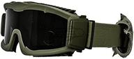 👓 lancer tactical airsoft ca-221gb safety goggles with smoke lens and stylish vented design - od green logo