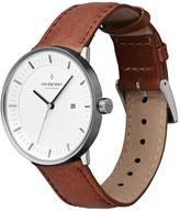 ⌚ timeless elegance: nordgreen philosopher scandinavian gun metal watch with versatile interchangeable straps logo