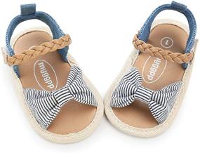 img 3 attached to 👶 Comfortable and Stylish TIMATEGO Infant Baby Girls Sandals: Non Slip Soft Sole T-Strap Flip Flops for First Walkers, 3-18 Months