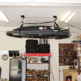img 1 attached to 📦 Efficiently StoreYourBoard: Cargo Box Ceiling Storage Hoist for Rooftop Carriers & Garage Organization