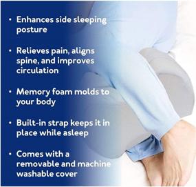 img 2 attached to Ultimate Comfort: Ergonomic Knee Pillow for Side Sleepers - Memory Foam for Spine Alignment & Back Pain Relief - Soft Cover with Stabilizing Strap - Achieve Deep Night’s Sleep with the Knee Wedge Pillow