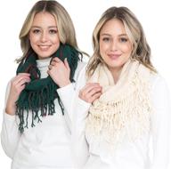 🧣 basic winter infinity tassel scarf in black - women's fashion accessories logo