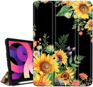 🌻 sunflower ipad air 4th generation case with pencil holder – floral yellow flower design – auto sleep wake – fits a2072 a2316 a2324 a2325 logo