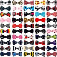 pet show pack of 50pcs small dogs 🐶 collar attachment bow ties: enhance your pet's style and celebrations! logo