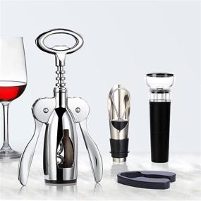 img 3 attached to 🍷 Compact Stainless Steel Wine Opener - Drincarier Corkscrew with Foil Cutter and Wine Stopper