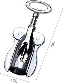 img 1 attached to 🍷 Compact Stainless Steel Wine Opener - Drincarier Corkscrew with Foil Cutter and Wine Stopper