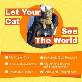 img 1 attached to 🐱 The Fat Cat Backpack: The Ultimate Pet Carrier for Travel and Hiking with Larger Cats - Holds up to 25 lbs. of Cat - Bubble Attachment, Side Pockets, Adjustable Straps Included