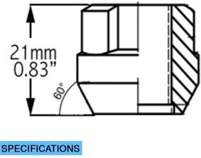 img 3 attached to 🔒 Премиум набор замков для колес, хром - гаечные гайки с замком для колес, конусная плоскость с закрытым концом, орех с майменом выступом, размер резьбы M14 х 2.0, длина 0,83" - в комплекте два ключа с шестигранником (набор из 4 шт. M14x2)