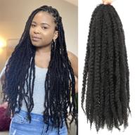 🔗 6 пакетов marley twist braiding hair 24 дюйма - длинные афрокудристые синтетические волокна из канекалона marley hair для плетения - наращивание волос для крючковой мозаики в цвете 1b логотип