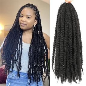 img 4 attached to 🔗 6 пакетов Marley Twist Braiding Hair 24 дюйма - Длинные афрокудристые синтетические волокна из канекалона Marley Hair для плетения - Наращивание волос для крючковой мозаики в цвете 1B