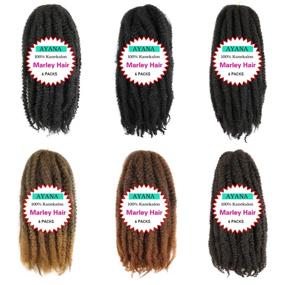 img 1 attached to 🔗 6 пакетов Marley Twist Braiding Hair 24 дюйма - Длинные афрокудристые синтетические волокна из канекалона Marley Hair для плетения - Наращивание волос для крючковой мозаики в цвете 1B